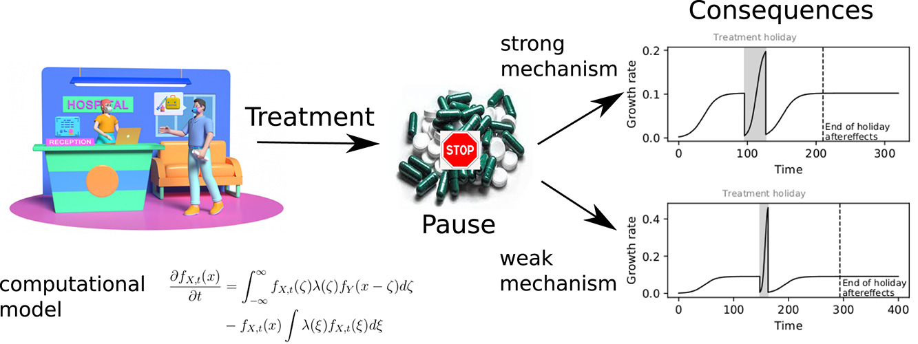 The graphical abstract of the article about treatment breaks in leukaemia.